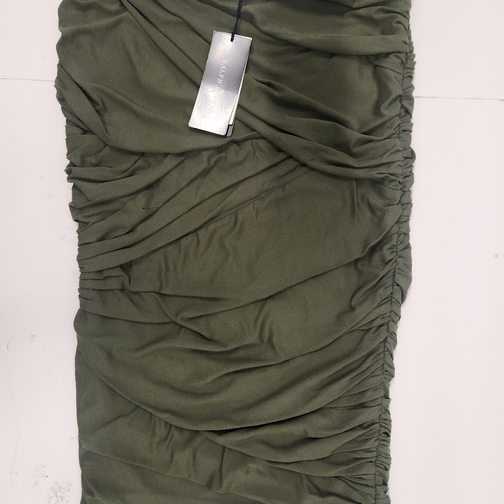 NWT Ralph Lauren Black Label Green Ruched Pencil Skirt Size 6  $855 - Picture 7 of 11